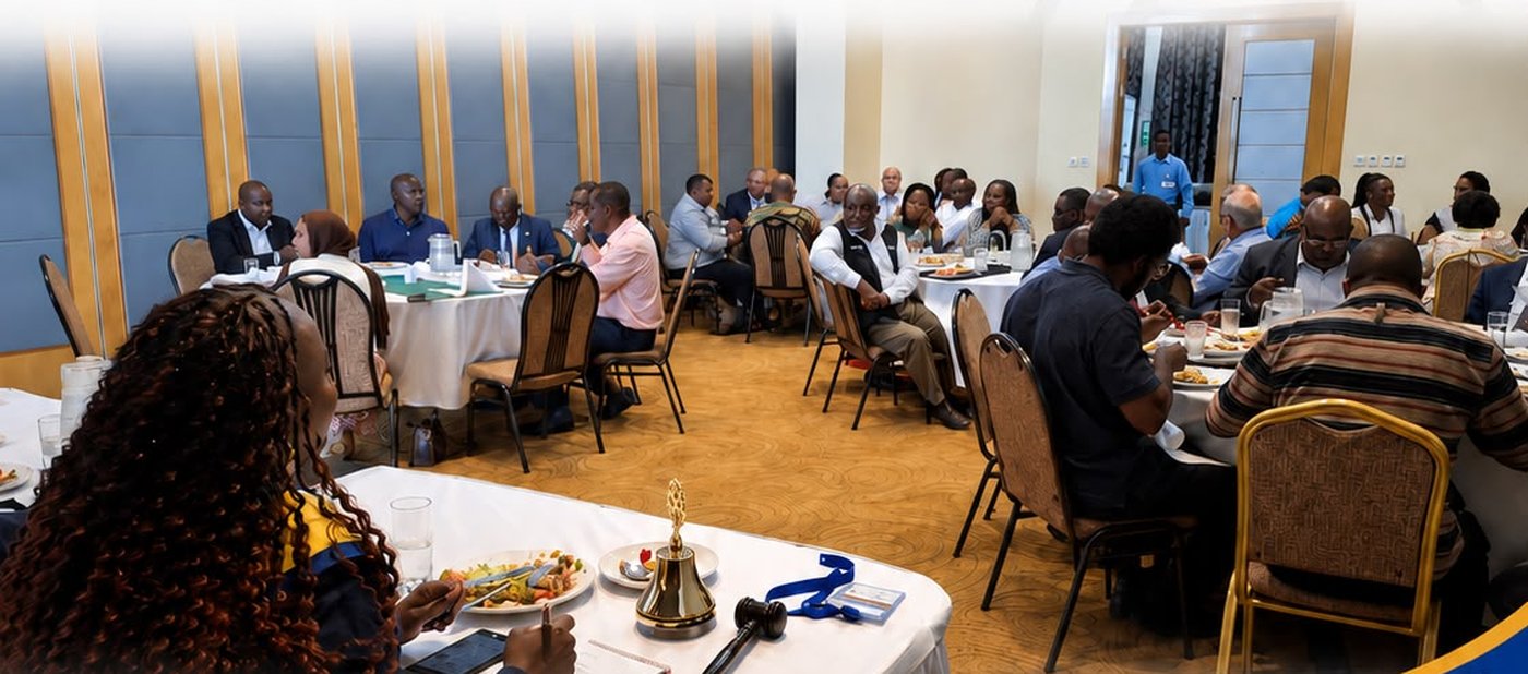 Members of the Rotary Club of Lilongwe at a Tuesday fellowship lunch